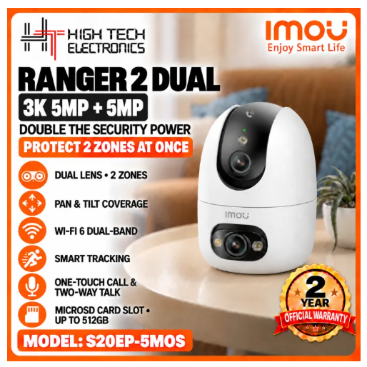 IMOU Ranger 2 Dual 3K 5+5MP Indoor WiFi Security Camera OneToch Call Smart Full Color Night Vision
